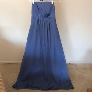 Blue Long  Chiffon Evening Dress